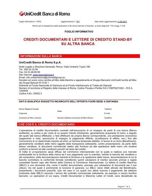 Lettera di trasferimento sede operativa