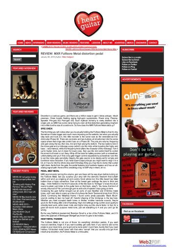 REVIEW: MXR Fullbore Metal distortion pedal - Jim Dunlop