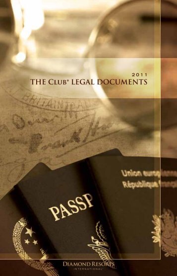 THE CLUbÂ® LEGAL DOCUMENTS - Diamond Resorts International