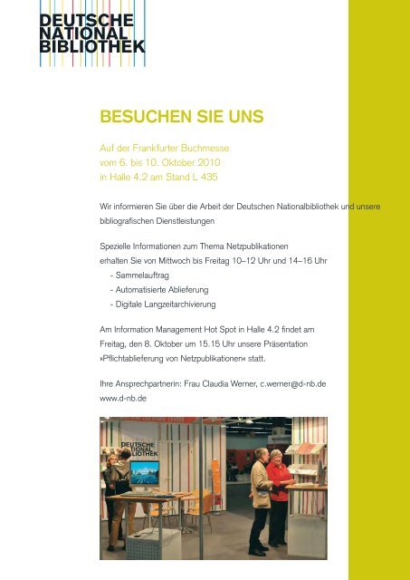 Dialog mit Bibliotheken 2010/2 - Deutsche Nationalbibliothek