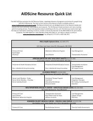 AIDSLine Resource Quick List - Minnesota AIDS Project