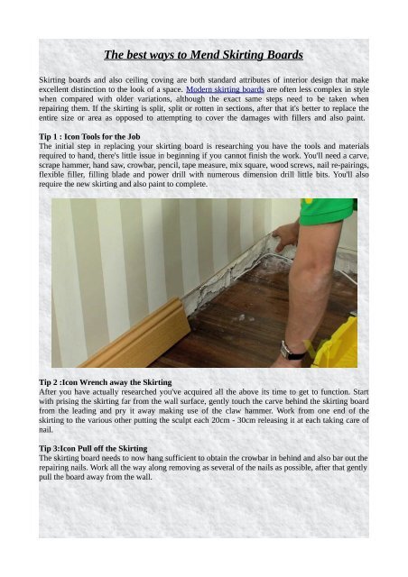 The best ways to Mend Skirting Boards
