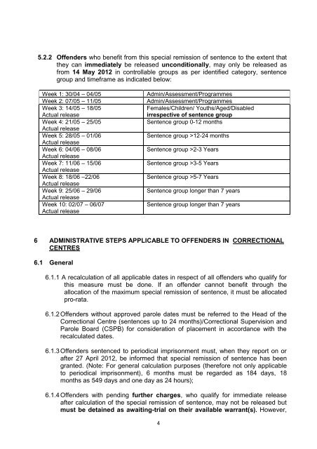 DEPARTEMENT KORREKTIEWE DIENSTE - Correctional Services