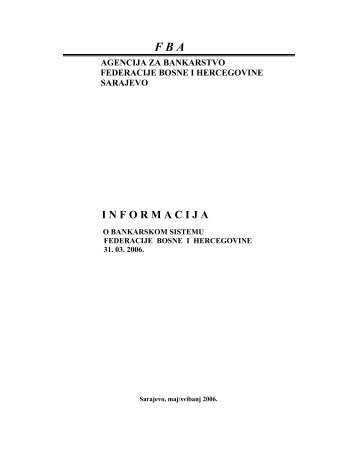 F B A     F B A - Agencija za bankarstvo FBiH