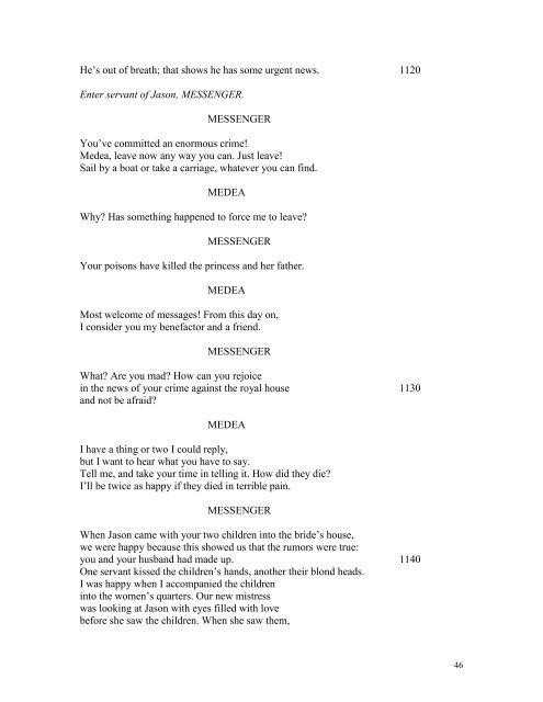 Euripides' Medea Int. and Trans. by Marianne McDonald Copyright ...
