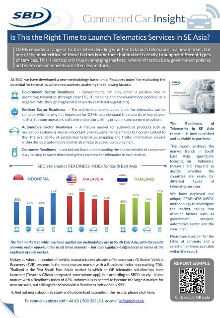 Readiness of Telematics in South East Asia - SBD