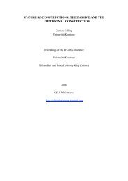 SPANISH SE-CONSTRUCTIONS: THE ... - CSLI Publications