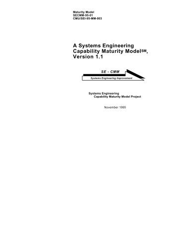 Systems Engineering Capability Maturity Model (SE-CMM)
