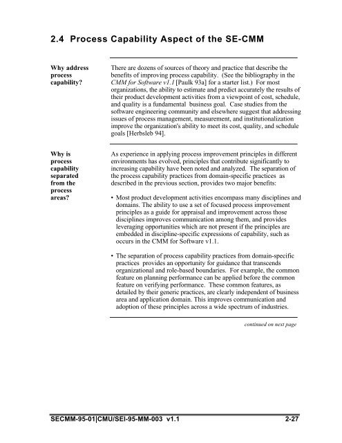 Systems Engineering Capability Model 2.3 SE-