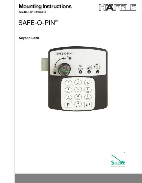 SAFE-O-PIN® keypad lock