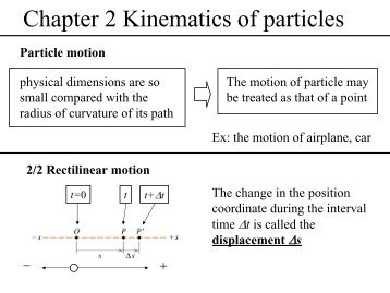 Chapter 2 Kinematics of particles - pioneer.chula.ac.th