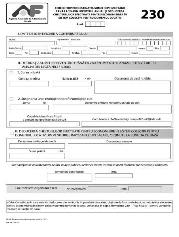 Formular 230 - ANAF