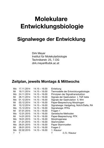 Molekulare Entwicklungsbiologie