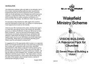 Wakefield Ministry Scheme VISION BUILDING A Resource Pack for