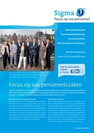 Focus op uw personeelszaken - Sigma Personeelsdiensten