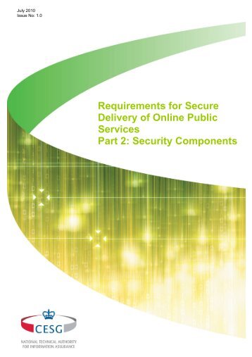 Requirements for Secure Delivery of Online Public Services - Part 2 ...