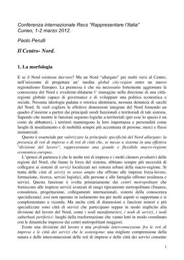 Relazione Paolo Perulli