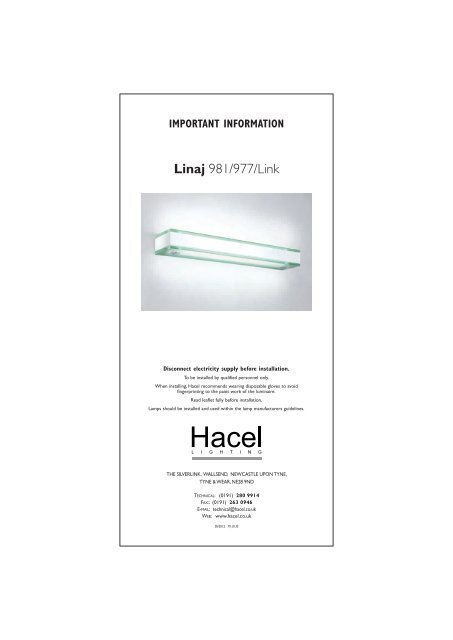 Linaj 981/977/Link - Hacel Lighting U. K.