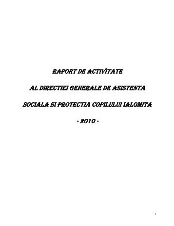 raport de activitate al directiei generale de asistenta sociala si ...