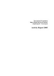 Activity Report 2005 - International Foundation High Altitude ...