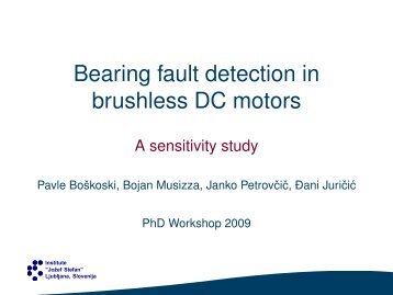 Bearing fault detection in brushless DC motors - A sensitivity study