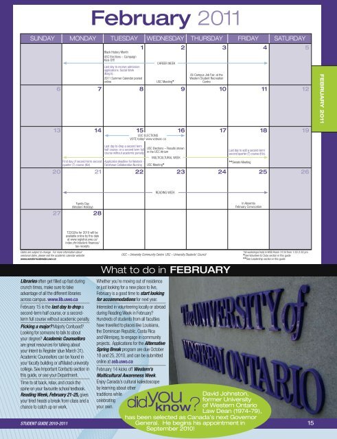 graduate - Academic Calendar - University of Western Ontario