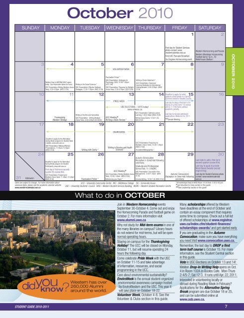 graduate - Academic Calendar - University of Western Ontario