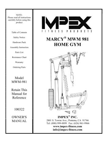 marcy mwm 981 home gym - Impex Fitness