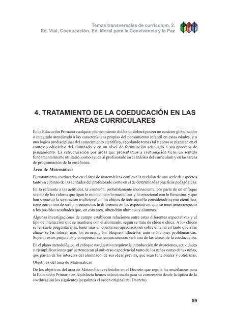 temas transversales del curriculum, 2 - Educar en igualdad