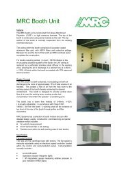 MRC Booth Unit Specification Sheet