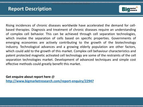 2013-2020 Global Cell Separation Technologies Market Size, Share, Analysis