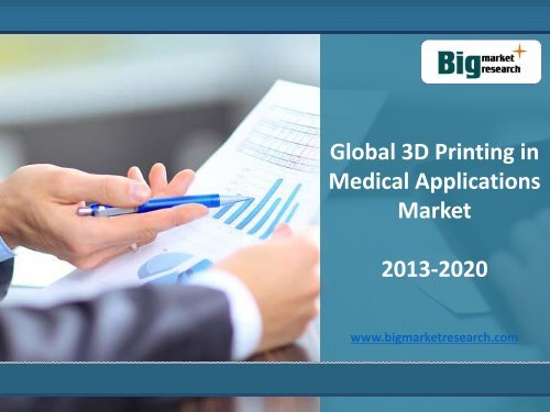 Research on 3D Printing in Medical Applications Market from all around the world 2013-2020
