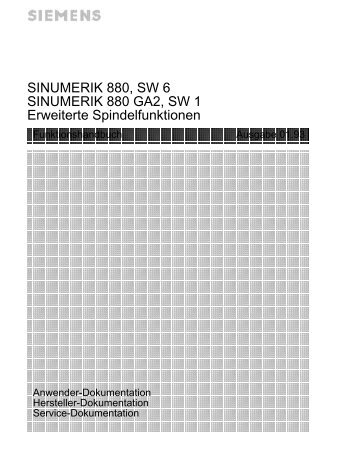 SINUMERIK 880, SW 6 SINUMERIK 880 GA2, SW 1 ... - Siemens