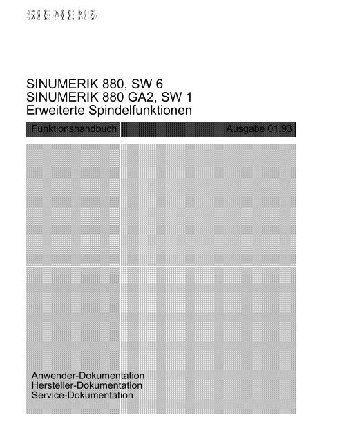 SINUMERIK 880, SW 6 SINUMERIK 880 GA2, SW 1 ... - Siemens