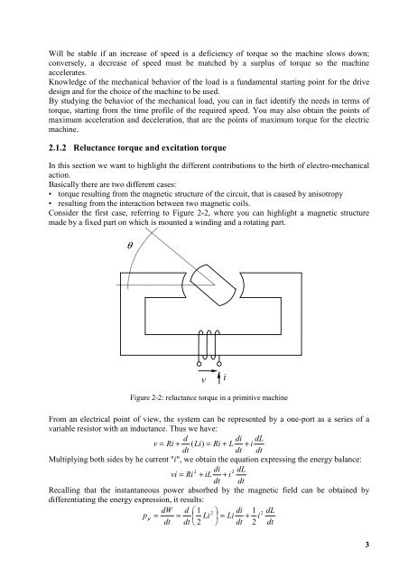 Summary 2. The electromechanical energy conversion