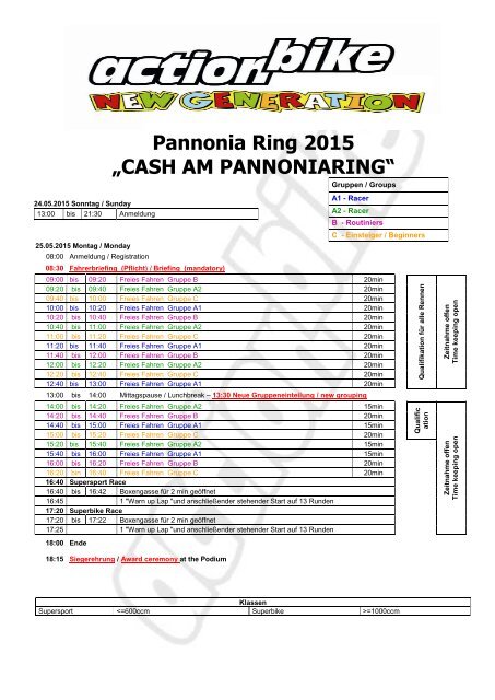 Pannonia Ring 2015 „CASH AM PANNONIARING“ 25.05.2015