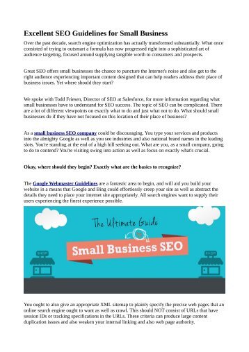 Excellent SEO Guidelines for Small Business