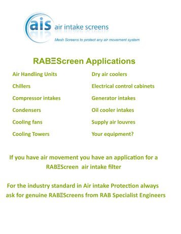 RABΞScreen Applications