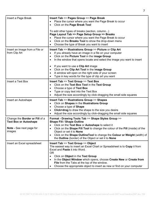 Insert a Page Break Insert Tab >> Pages Group ... - Indiastudychannel