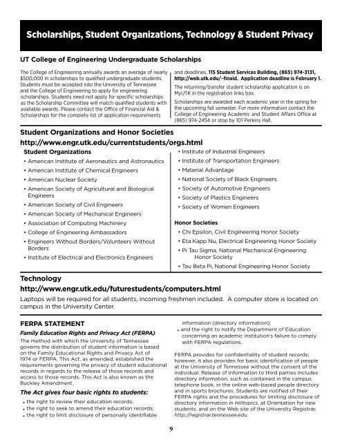 Student Guidebook 2013 (PDF) - College of Engineering - The ...