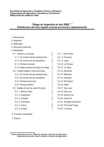 “Riego en Argentina al año 2002”