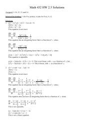 Math 432 HW 2.5 Solutions - Frostburg