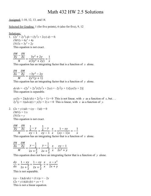 Math 432 Hw 2 5 Solutions Frostburg