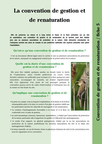 La convention de gestion et de renaturation - (LPO) Alsace