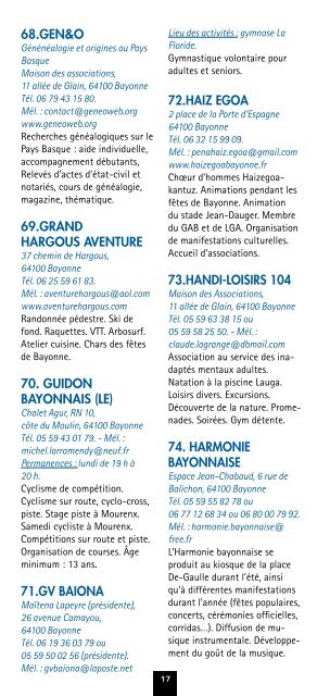 Guide des associations - Ville de Bayonne