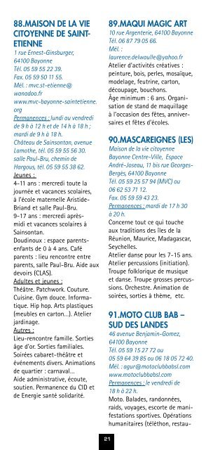 Guide des associations - Ville de Bayonne