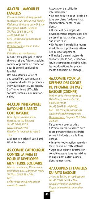 Guide des associations - Ville de Bayonne