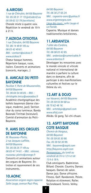 Guide des associations - Ville de Bayonne