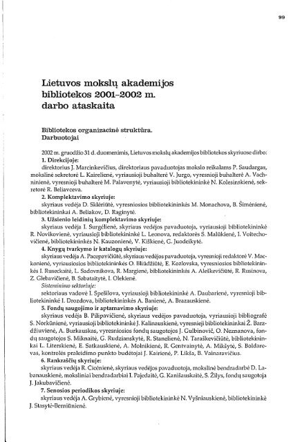 Lietuvos mokslų akademijos bibliotekos 2001-2002 m. darbo ataskaita