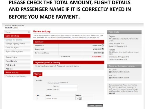 Go www.airasia.com Corporate booking > Government